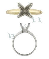 14K Princess Solitaire Rings