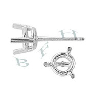 Platinum Round 3 Prongs Double Wire Earring 10875-PT