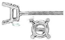Platinum Round Heavy Double Wire Screw Post Earring 11281-PT