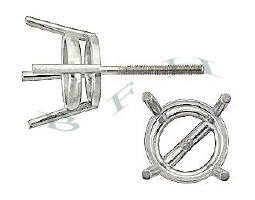Platinum Round Heavy Metal Mold Screw Post Earring 11292-PT