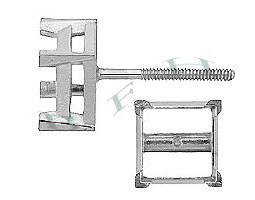 Platinum Princess Heavy V-Prongs Screw Post Earring 12263-PT