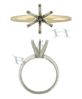 14K Round 6 Prongs Solitaire Rings