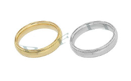 14K Milgrain Comfort-Fit Band 4mm 13860-14K
