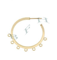 Gold-Filled 7 Rings 23mm Hoop Earring Without Earnut 15701-GF