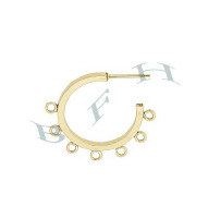 Gold-Filled 7 Rings 16mm Hoop Earring Without Earnut 15703-GF