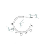 Sterling Silver 3 Ring&Ball Hoop Earrings 15704-Ss 