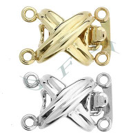 14K Multi-Strand Flat Back X Clasp 16434-14K