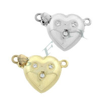 14K Diamond Heart Clasps 16467-14K