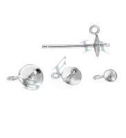 Ss Pearl Stud Earrings With Jump Ring 17165-Ss