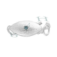 Aquamarine Crystal Mat Fish Hook 12mm Clasp 17173