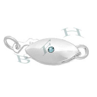 Aquamarine Crystal Fish Hook 12mm Clasp 17174-Ss 