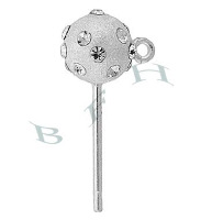 Ss Rhinestone Stud Earrings With Ring 17175-Ss