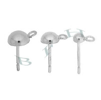 Ss Half Round Ball Earrings With Loop 17260-Ss