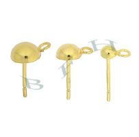 Half Round Ball Earring With Loop 17260
