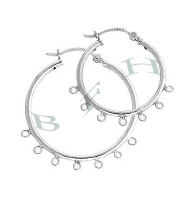 Sterling Silver 7 Rings Hoop Earrings 17326-Ss