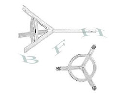 Platinum Round 3 Prongs Taper Earring 17870-PT