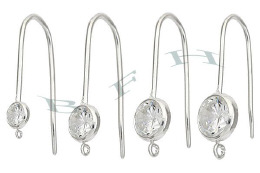 Ss Round Cz Earwire Earrings 18312-Ss