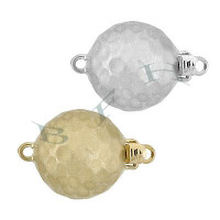 14K Mat Hammered Ball Clasps 23693-14K