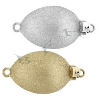 14K Mat Oval Bead Clasps 23699-14K