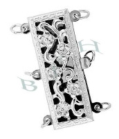 Ss Multi-Strand Filigree Rectangle Clasps 2380-Ss