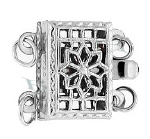 Ss Multi-Strand Filigree Rectangle Clasp 2395-Ss
