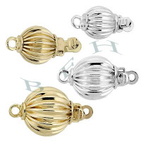 14K Corrugated Bead Clasps 24711-14K