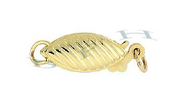 14K Solid Stripe Fish Hook 12mm Clasps 2514-14K