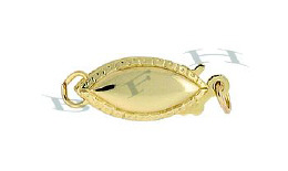 14K Fancy Edge Fish Hook 13mm Clasps 2519-14K