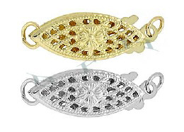 14K Filigree Fish Hook 16.5mm Clasps 2522-14K