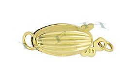 14K Solid Stripe Fish Hook 14mm Clasps 2525-14K