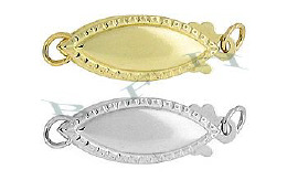 14K Fancy Edge Fish Hook 16mm Clasps 2531-14K