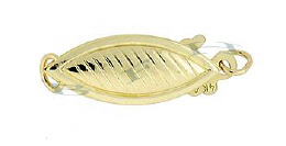 14K Stripe Fish Hook 16mm Clasps 2533-14K