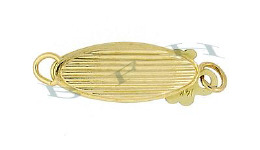 14K Solid Stripe Fish Hook 15mm Clasps 2535-14K