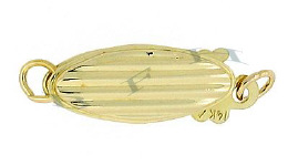 14K Solid Stripe Fish Hook 15mm Clasps 2537-14K