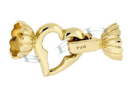 14K Multi-Strand Fold Over Heart Clasp 2542-14K