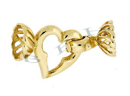 14K Multi-Strand Fold Over Heart Clasp 2543-14K