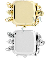 14K Multi-Strand Square Clasp With Safety 2546-14K