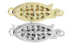 14K Filigree Fish Hook 19mm Clasps 2548-14K