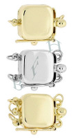 14K Multi-Strand Square Clasp With Safety 2549-14K