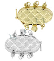 14K Multi-Strand Fancy Oval Clasp With Safety 2562-14K