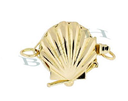 14K Clam Shell Clasp Wth Safety 2572-14K