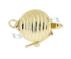 14K Corrugated Round Clasp With Safety 2573-14K