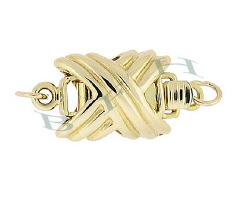 14K Two Sided Stripe X Clasps 2581-14K