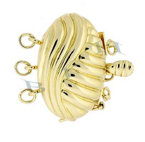 14K Multi-Strand Oval Fancy Clasp With Safety 2598-14K