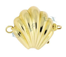14K Multi-Strand Clamshell Clasp With Safety 2600-14K