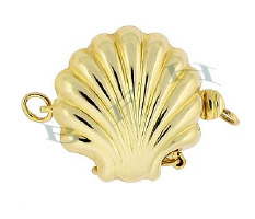 14K Multi-Strand Clamshell Clasp With Safety 2602-14K