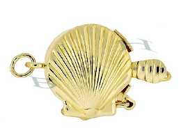 14K Multi-Strand Clamshell Clasp With Safety 2608-14K
