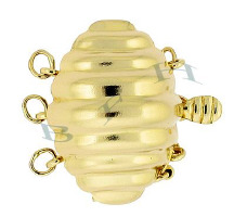 14K Multi-Strand Oval Fancy Clasp With Safety 2612-14K