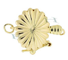 14K Multi-Strand Fancy Oval Clasp With Safety 2563-14K