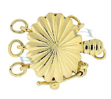 14K Multi-Strand Oval Clasp With Safety 2613-14K
